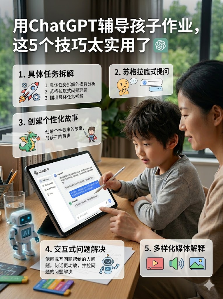 用ChatGPT辅导孩子作业,这5个技巧太实用了